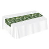 12.5" x 14.25" Grass Green and White Rectangular Palm Leaf Fabric Table Runner