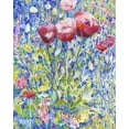 thumbnail image 2 of Grim, Tara Funk 26x32 Black Ornate Wood Framed with Double Matting Museum Art Print Titled - Three Poppies in Garden, 2 of 4