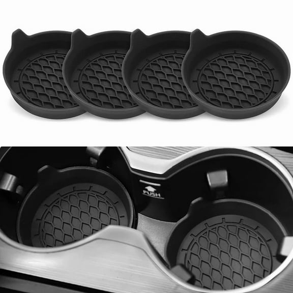 xiangtanshike Car Cup Holder Coaster Silicone Insert Universal Non-Slip 4 Pack 3.15 Inch Diameter