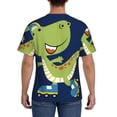 thumbnail image 3 of Bixox Men's Dino Playing Roller Skate Printed Short Sleeve Skinny Athletic T-Shirt, 3 of 6