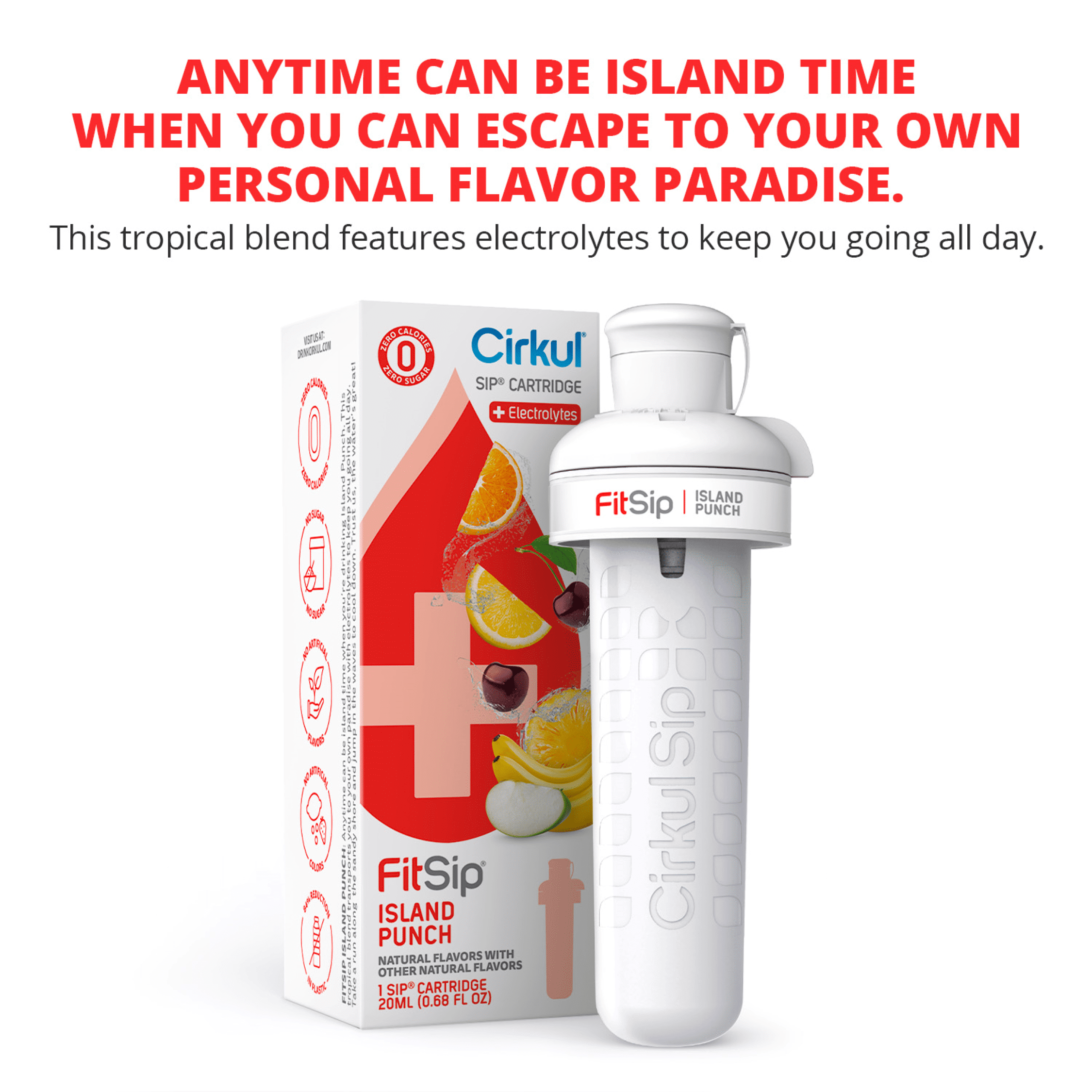 Cirkul Zero Sugar, Zero Calorie Island Punch Flavor FitSip
