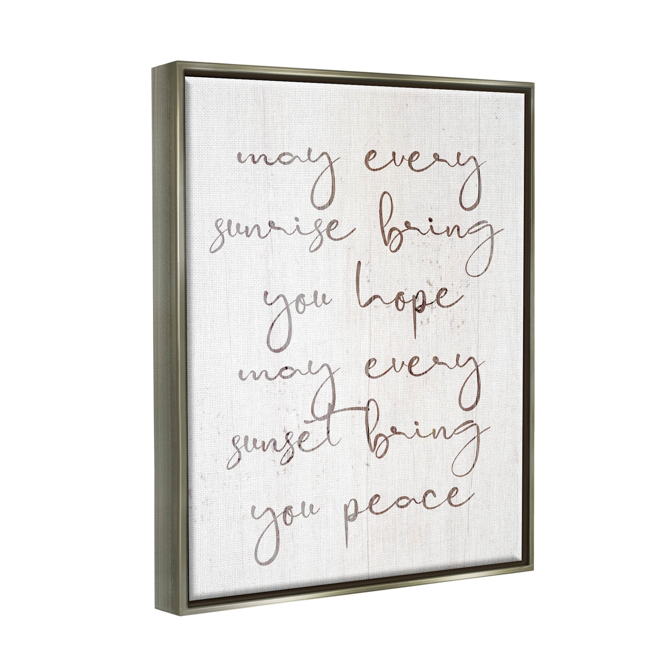 Sunrise Bring You Hope Uplifting Phrase Inspirational Graphic Art Luster Gray Framed Art Print Wall Art