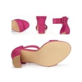 thumbnail image 2 of BLISSFUL STEP Open Toe Ankle Straps Block Heel Sandals for Women Hot Pink 10, 2 of 7