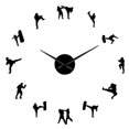 thumbnail image 2 of Reloj de pared grande DIY con espejo adhesivo sin marco, silencioso, decorativo, karate y taekwondo. Color Negro 37 Pulgadas, 2 of 8