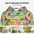 thumbnail image 4 of Lsque Multicolored Tropical Pattern Casual Women's Hoodie,Hooded Sweatshirt with Kangaroo Pocket,Pullover Hoodie with Eye-catching Drawstrings-X-Large, 4 of 7