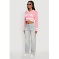 thumbnail image 4 of Womens Daisy Chenille New York Graphic Cropped Sweater, 4 of 5