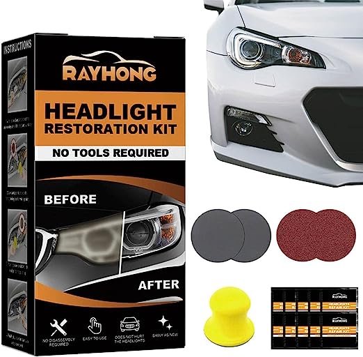 Headlight Cleaning Kits, Car Headlight Restoration Polishing Tool 3 Easy Steps to Restore