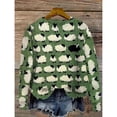 thumbnail image 2 of Tops de Larga de Otoño para Mujer, Suéteres de Cuello Redondo con Estampado 3D, Ropa Informal Holgada y Elegante para Vacaciones MYzq03 XXXL, 2 of 3