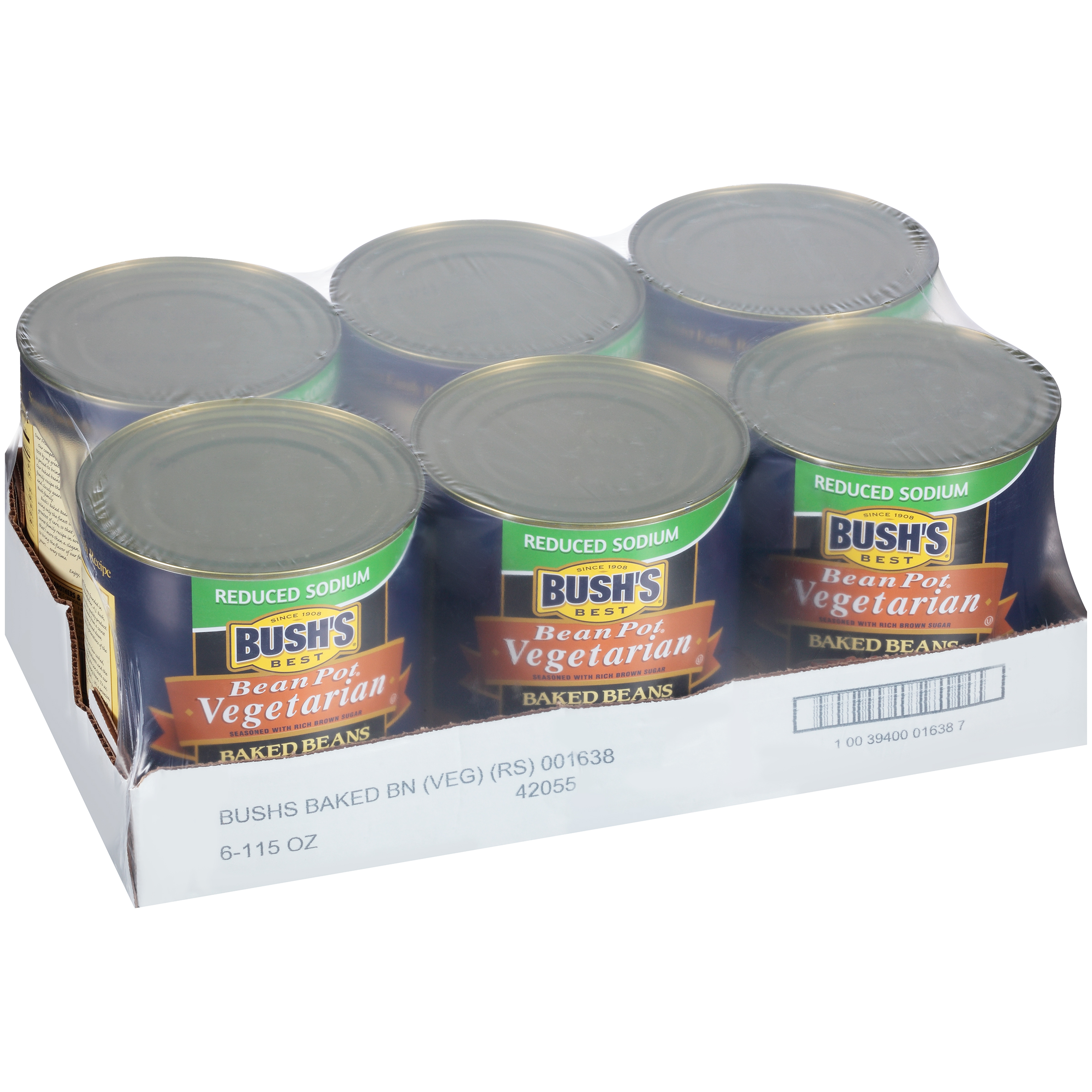 Bush's Best Reduced Sodium Bean Pot Vegetarian Baked Beans, 115 oz - Case of 6