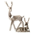 thumbnail image 4 of Emoshayoga Adorno De Ciervo De Resina, Escultura De Ciervo De Resina Moderna, Escultura De Jardín De Ciervo De La Fortuna Geométrica Escandinava, 2 Piezas(Oro pequeño), 4 of 8