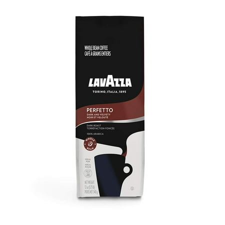 Lavazza Whole Bean Coffee Blend Dark Roast Perfetto, 12 Ounce 100% Arabica, Full-bodied dark roast with bold, dark flavor and notes of caramel, Authentic Italian, Blended And Roated in Italy