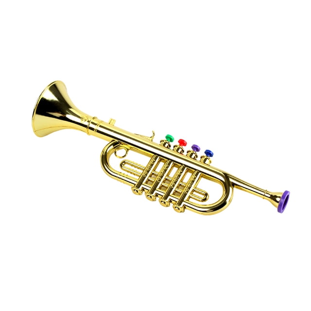 Transemion Child Trumpet Compact Size Entertainment Manual Capacity Learning Prop Sweet Gift Interesting Trumpets Model Toy Horn