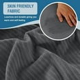 thumbnail image 5 of Velvet Stretch Couch Cushion Cover Plush Cushion Slipcover for Chair Cushion Furniture Protector Seat Cushion Sofa Cover (1 Piece Armchair Cushion Covers, Grey Striped), 5 of 8