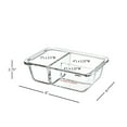 thumbnail image 2 of Glass Food Storage Containers-4 Three Compartment Portion Control Meal Prep Glassware and Snap Shut Lids-Microwave, Dishwasher Safe by Classic Cuisine, 2 of 5