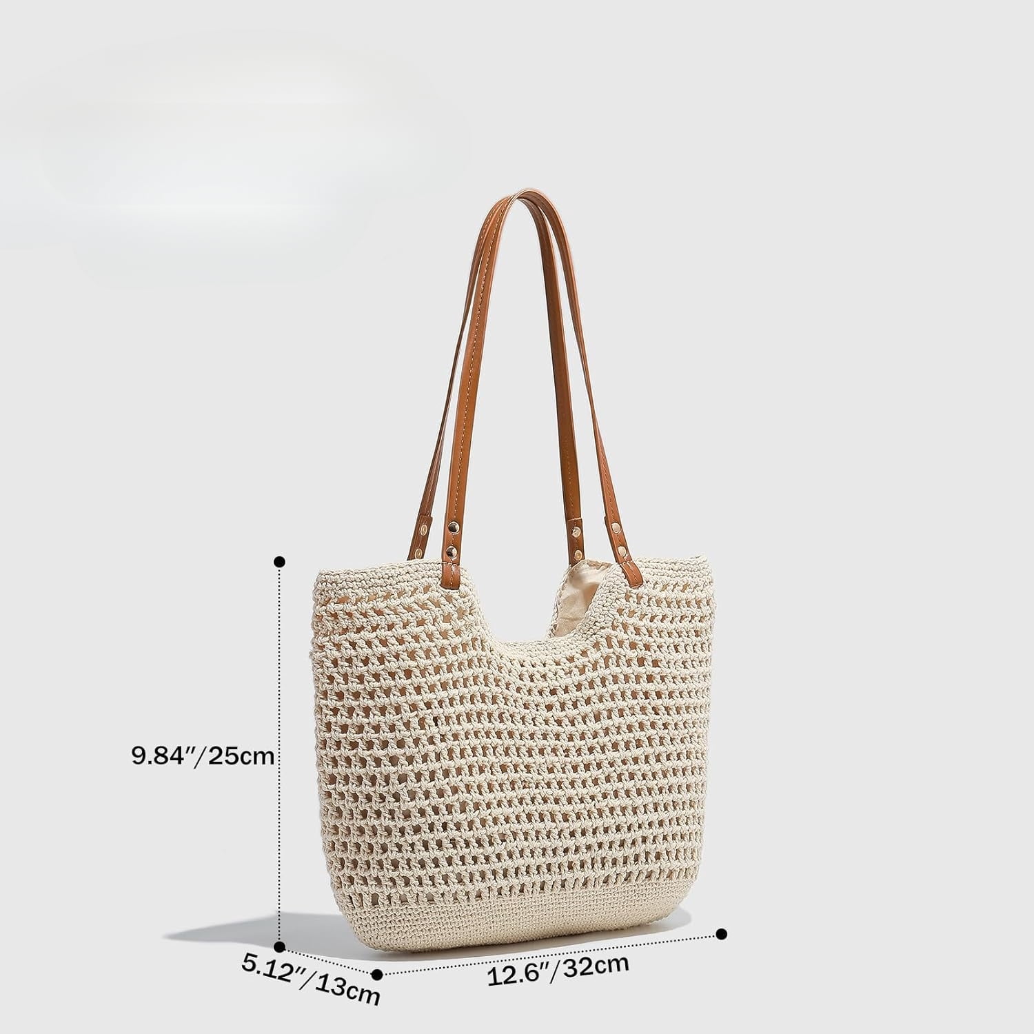 Large Capacity Crochet Knitted Summer Tote, Woven Beach Shoulder Bag, Bohemian Hollow Purses for Shopping Vacation