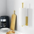 thumbnail image 4 of Paper Towel Holder - Self-Adhesive or Drilling, Wall Mounted Rack - Stainless Steel Kitchen Roll Holder Under Cabinet, 4 of 8
