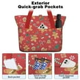 thumbnail image 2 of Tote Bag for Women - Red Christmas Gingerbread Man Pattern Shoulder Bag - Large Utility Work Duffle Bag with Zipper Handbag for Travel, Work, Sprots, 2 of 5