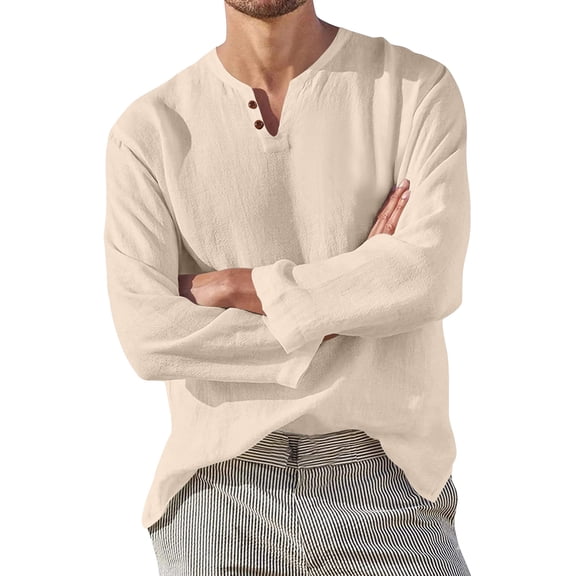 Tisuna Men Long Sleeve T-Shirts Comfortable V Neck Tops Men Solid Tee Shirts For Sport Workout Size Xxxl
