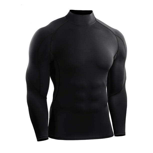 Download AMaVo - Avamo Men Sports Shirt Long Sleeve Thermal Gym T Shirt Tops Mock/Turtleneck Winter ...