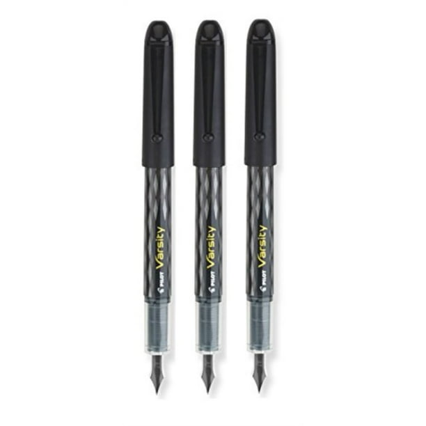 pilot varsity disposable fountain pens, black ink (90010x3) Walmart