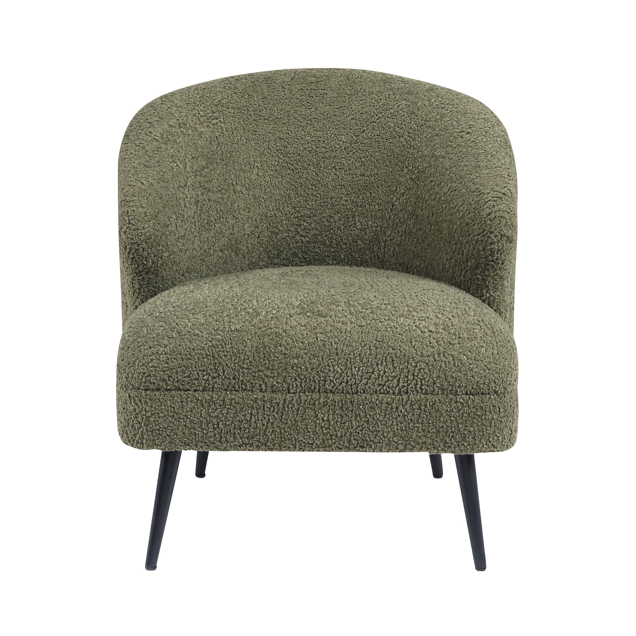 OakvillePark Crestlark Boucle Curved Back Accent Chair with Metal Legs, Green