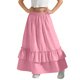 thumbnail image 4 of Falda larga con volantes y bolsillos para niña, cintura elástica, informal, escalonada, de poliéster, 4 of 7