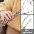 thumbnail image 3 of Flute Repairing Part Wind Instrument Tool Clarinet Reeds Cleaning Kit Silver, 3 of 8