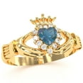 thumbnail image 2 of Claddagh Lab-Created Alexandrite Diamond Ring In Solid 14k Yellow Gold, 2 of 6