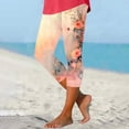 thumbnail image 3 of Stamzod Women's Capri Leggings Vintage Printed Soft Stretchy High Waist Workout Yoga Pants Gym Casual Capris Multicolor-5 L, 3 of 5