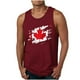thumbnail image 1 of Camiseta de tirantes de cuello redondo para hombre, con estampado de hojas de arce, para fitness, para estar en casa, pijama, color liso, de poliéster., 1 of 3