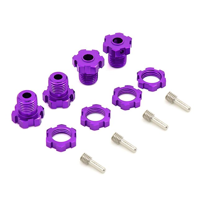 Tuercas de cubos de rueda estriadas de 17mm con accesorios de montaje de pasadores para E-maxx E-revo Revo Summit T-maxx
