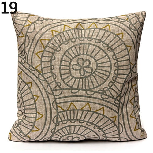 Geometric Flower Cotton Linen Throw Pillow Case Cushion Cover For Home Decor 