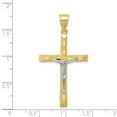 thumbnail image 4 of 10K Two-Tone Gold Charm Pendant Themed 45 mm 21 & Rhodium Diamond-Cut Crucifix, 4 of 4
