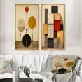thumbnail image 1 of Designart "Conversing with Geometry Retro Artistry II" Modern Geometric Framed Wall Art Set Of 2 - Modern Gold Framed Canvas Set For Living Room Decor, 1 of 6