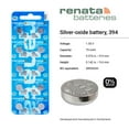 thumbnail image 2 of Renata 394 SR936SW Batteries - 1.55V Silver Oxide 394 Watch Battery (20 Count), 2 of 5