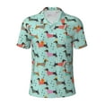 thumbnail image 2 of Daiia Christmas Dachshund Pattern Men’s Polo Shirts,Solid Deck Shirt,Classic Fit, Breathable Cotton Polo for Casual and Sport Wear-Small, 2 of 7