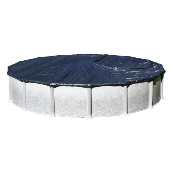Winter Cover for 27-Foot Round Above Ground Swimming Pools | Total Cover Size 30-Foot | Blue/Black Reversible | 3-Foot Additional Material for Secure Installation