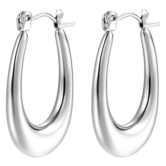 Hoop Earrings for Women by Ginger Lyne Gold Stainless Steel Lightweight Classic Everyday Style