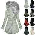 thumbnail image 6 of qucoqpe Winter Clothing for Women Trendy Classic Full Zip Quilted Jacket Long Sleeve Fleece Lining Drawstring Puffer Parka Coat, 6 of 6