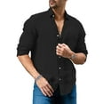 thumbnail image 2 of Sherrylily Men Button Up Shirts Long Sleeve Linen Beach Casual Cotton Tops, 2 of 5