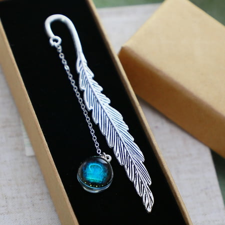 

Birthday Constellations Metal Feather Bookmark Luminous Pendant Is Practical Creatives Gift for Readers Student Friend.