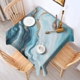 thumbnail image 2 of Blue Gold Marble Pattern Square Tablecloth,Waterproof Square Table Cover,Wipeable Spillproof Washable Table Cover for Home Kitchen Party Decor 60"x60"(152x152cm), 2 of 6