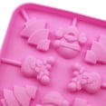 thumbnail image 4 of Christmas Lollipop Molds Set Xmas Candy Mold Elk Santa Claus Hard Candy Sucker Silicone Molds Lolly Pop Tray Chocolate Mold, Pink, 4 of 9