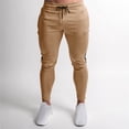 thumbnail image 1 of Pantalones largos de moda para hombre con cordón ajustable para fitness, deportes al aire libre, pies pequeños, costuras laterales, pantalones ajustados elásticos, pantalones largos para hombre, polié, 1 of 7