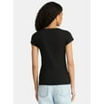 thumbnail image 3 of No Boundaries Scoop Neck Tee with Short Sleeves, Women's, 3 of 4