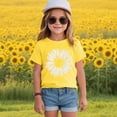thumbnail image 2 of NOLDARES Girls/Kids/Toddlers Crew Neck Cotton T-Shirts Short Sleeve Summer Basic Tops（Age 2-12Y）(Yellow,5-6 Years), 2 of 4