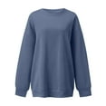 thumbnail image 4 of FNFYFH Fleece Sweatshirts for Women 2025 Plus Size Solid Pullover Causal Long Sleeve Crewneck Workout Sweatshirt Fall Winter Womens Loose Fit Tops Navy S-5XL, 4 of 4