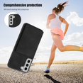 thumbnail image 6 of Phone Case for Samsung Galaxy S21 Plus S21+ 5G Wallet Cover with Tempered Glass Screen Protector and RFID Slim Credit Card Holder Slot Stand Cell S21+5G S21plus 21S + S 21 21+ G5 Women Girls Men Black, 6 of 11