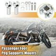 thumbnail image 2 of Unique Bargains Passenger Foot Peg Supports Mounts Clevis Kit Motorcycle Foot Peg for Harley Softail Silver Tone, 2 of 6