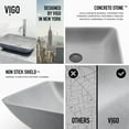 thumbnail image 5 of VIGO Concreto Stone Rectangular Bathroom Sink With Vessel Faucet in Chrome, 5 of 9